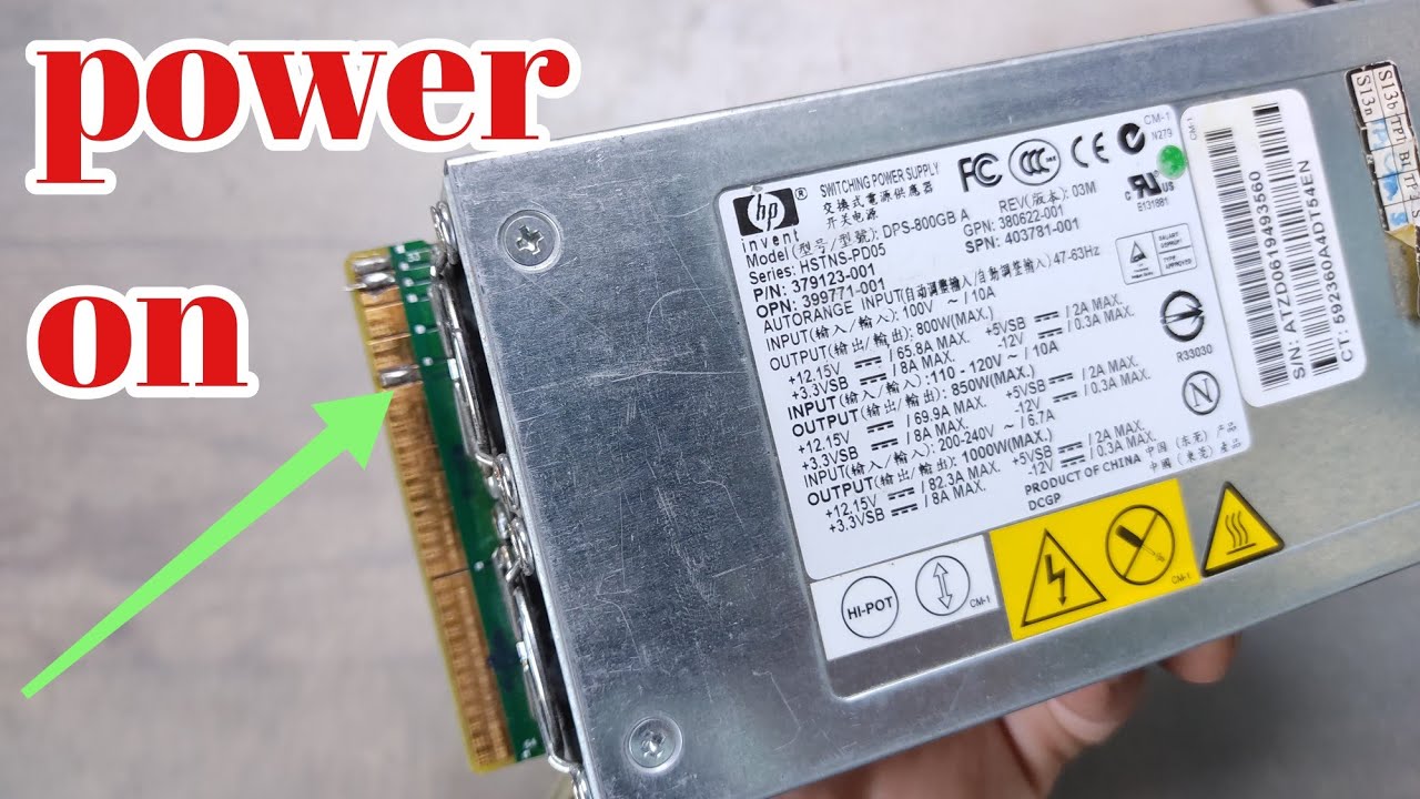 how to make - HP DPS-800GB server power on