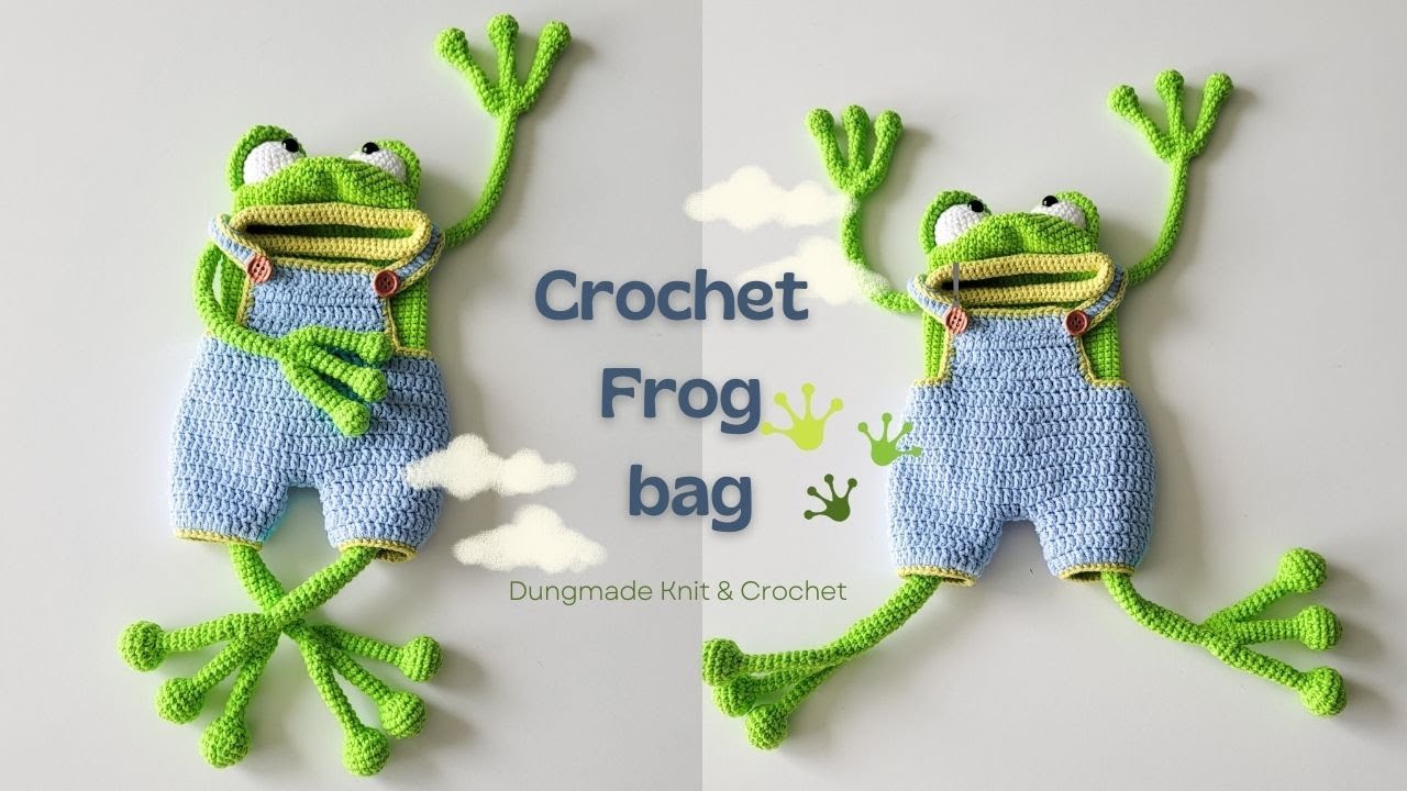 (Free Pattern) Crochet frog bag | P1 Móc túi ếch đựng điện thoại | Cách móc túi mỏ bự