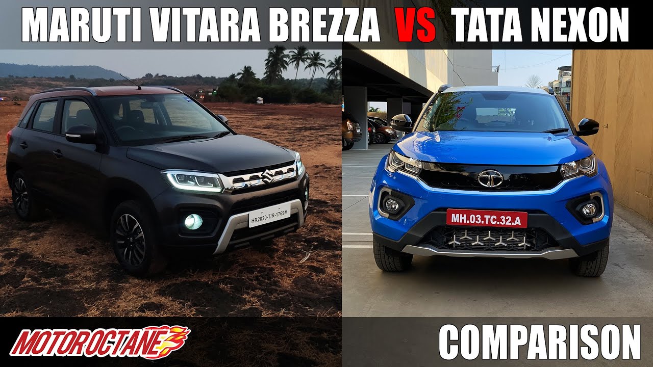 New Maruti Vitara Brezza BS6 vs Tata Nexon Comparison | Hindi | MotorOctane