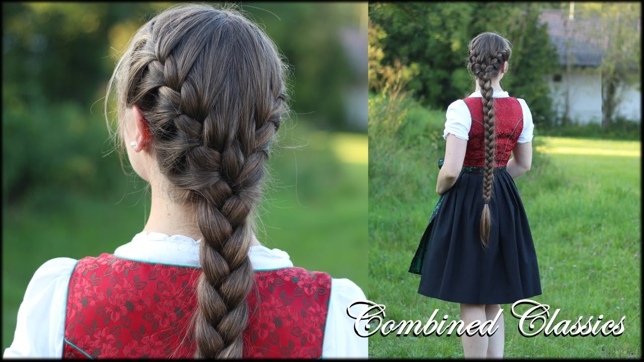 Combined Classics | Flechtfrisur perfekt für Oktoberfest, Schule und Sport | Frisur zum Dirndl