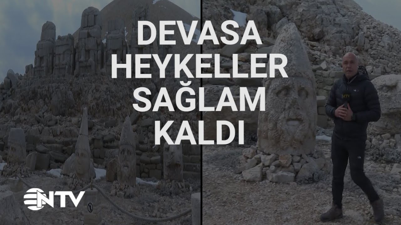 Nemrut'un zirvesindeki heykeller depremde ayakta kalmayı başardı