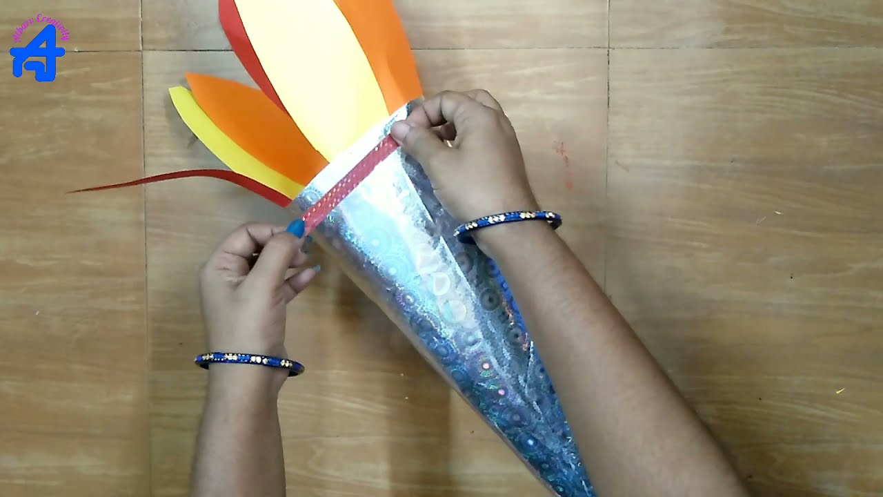 Olympic torch craft | Olympic fire lamp craft | How to make Olympic fire lamp| mashal making