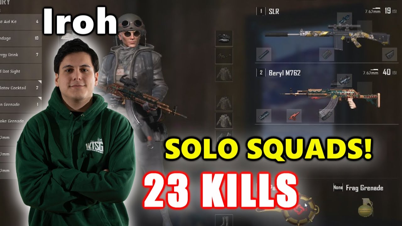 TSM Iroh - 23 KILLS - SOLO SQUADS! - SLR + Beryl M762 - PUBG