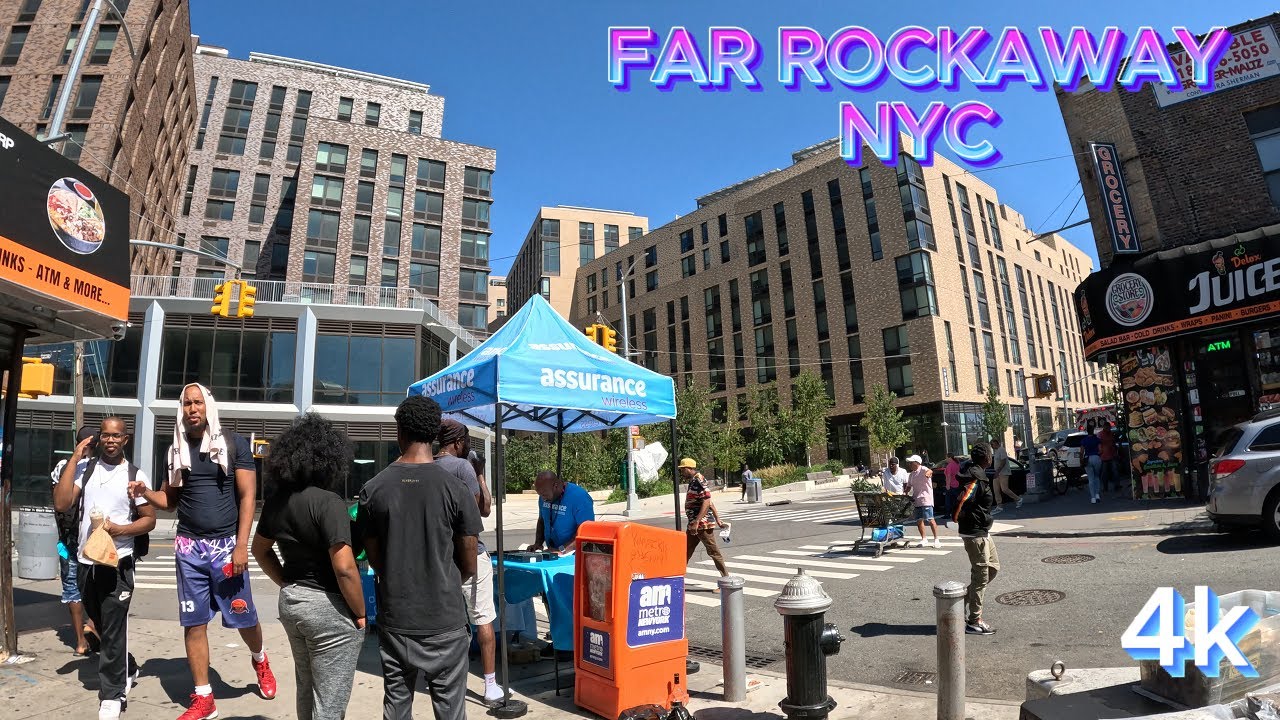 FAR ROCKAWAY [4K] TRAIN RIDE & WALKING TOUR OF  MOTT AVE QUEENS NYC.(09 14, 23)!!!