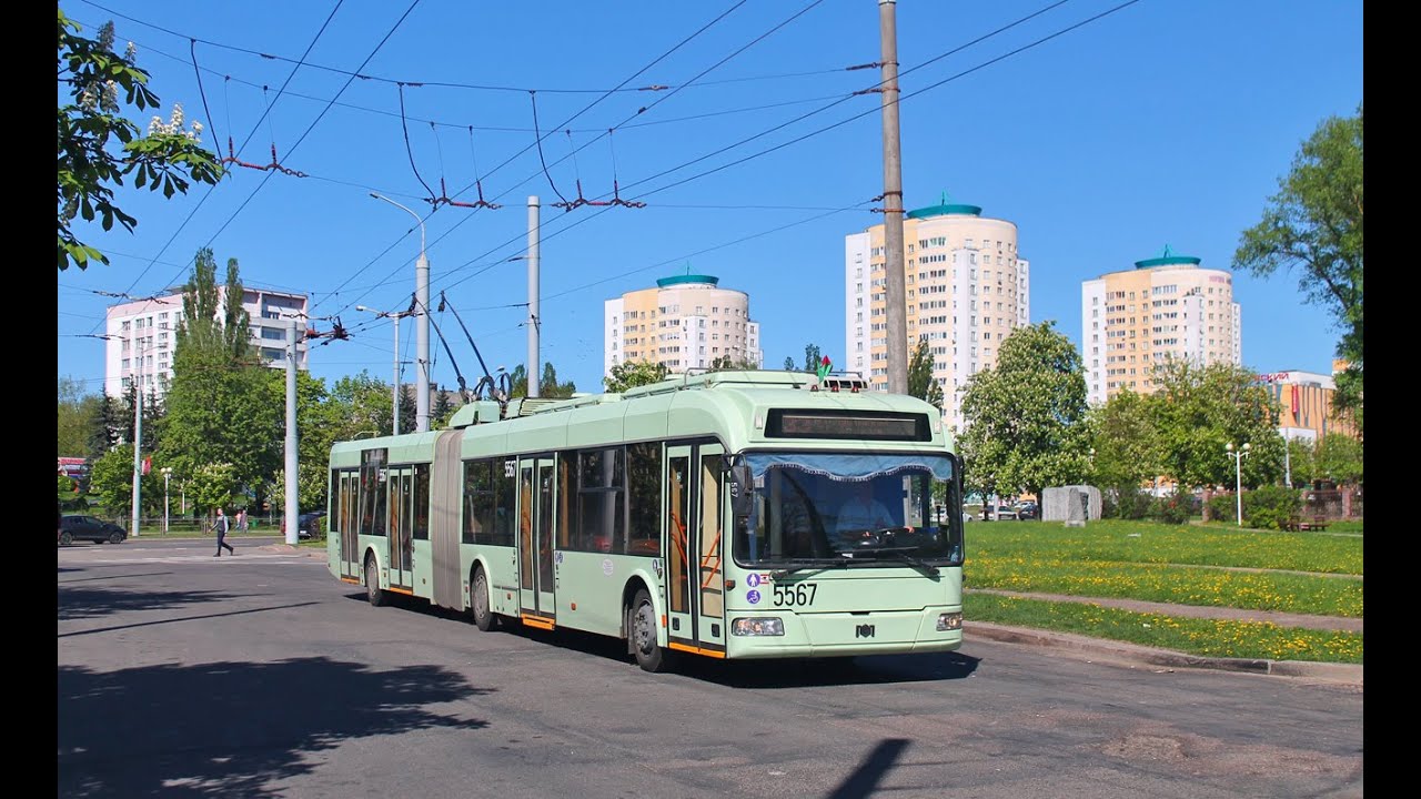 Минск.Поездка в троллейбусе БКМ-333,борт.№5567,марш.34 (09.08.2020)