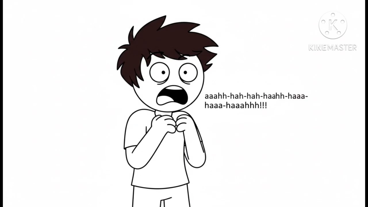 Boy are Screaming sobbing in fear (cartoon)