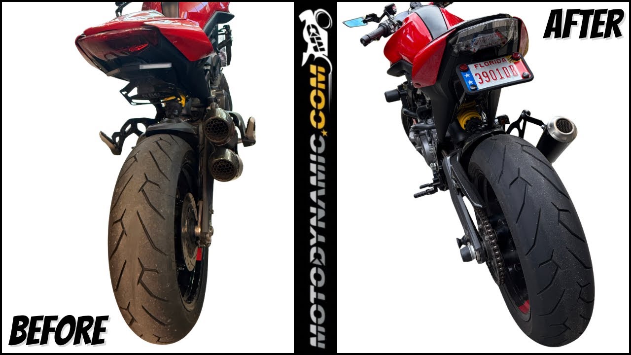 Ducati Monster 937 - MotoDynamic Tail Light and Fender Eliminator Installed