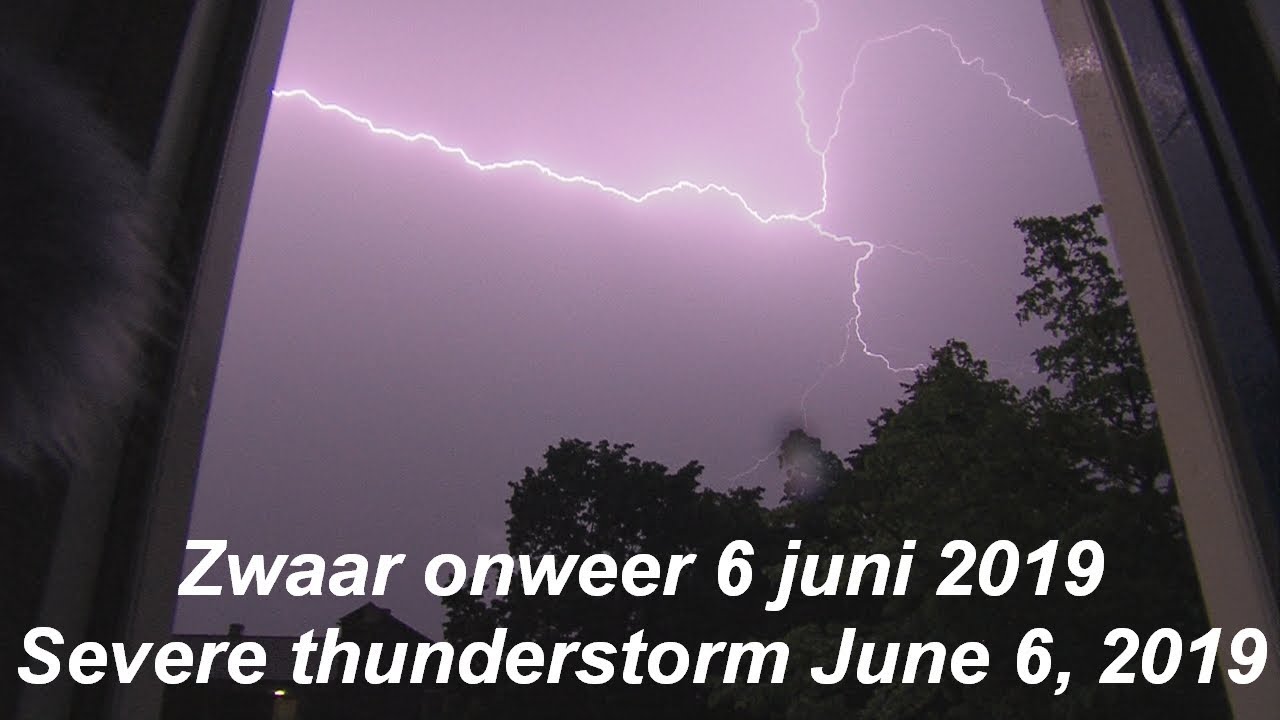 6 juni 2019: mooie bliksem van zwaar onweer met erg Nederlandse afloop