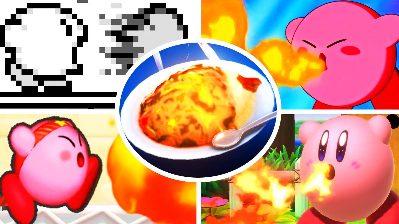 Evolution of Kirby eating Superspicy Curry (1992-2022)