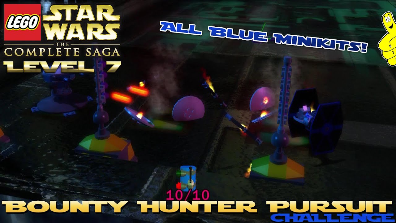Lego Star Wars TCS: Ep 2 Chap 1 / Bounty Hunter Pursuit CHALLENGE (All Blue Minikits) - HTG