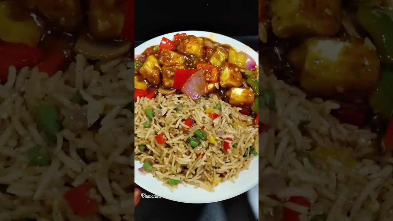Paneer Chilli  &  Veg Fried Rice | Easy Indo-Chinese street food recipe #paneerchilli #friedrice 