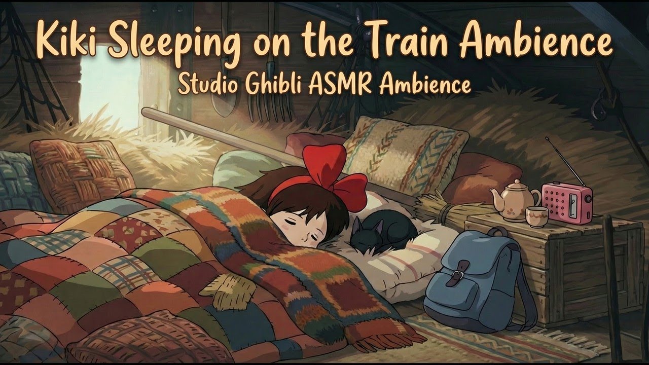 Kiki Sleeping on the Train Ambience (Studio Ghibli ASMR Ambience)