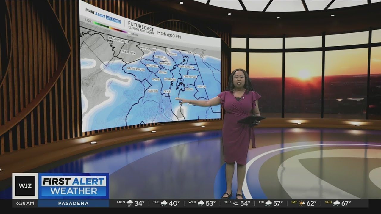 Snow showers in Maryland Monday, rain coming Tuesday