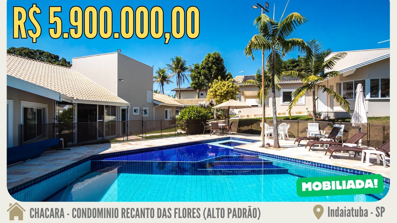 Chácara a venda no condomínio Recanto das Flores (Indaiatuba-SP)🇧🇷| 2 Casas | Itaici | Alto padrão