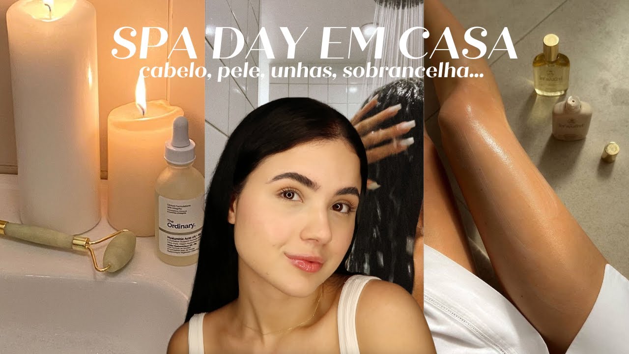 fiz um SPA DAY em casa ♡ testei óleo antes da máscara, fiz a sobrancelha, skin care, unhas, etc.