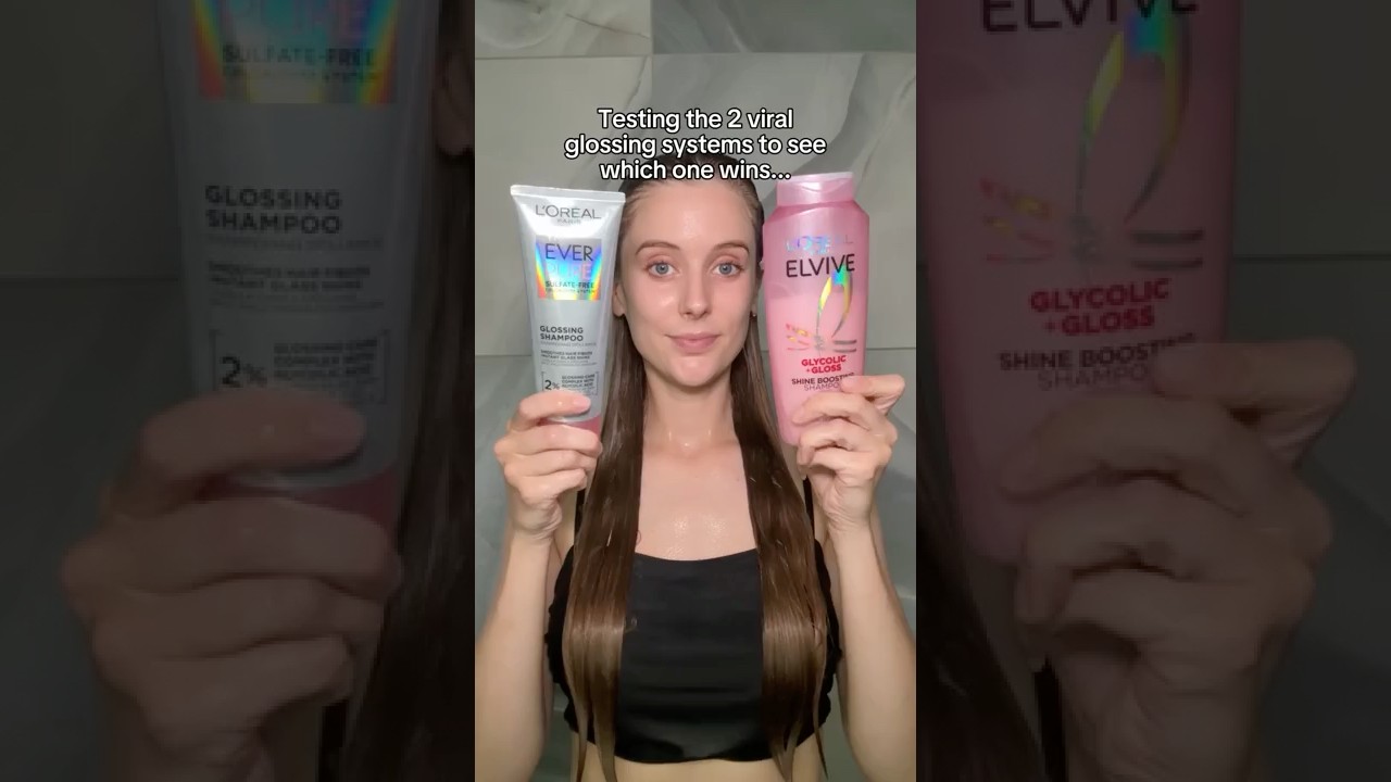 Testing the 2 viral L&rsquo;Oreal Glossing Shampoo & Conditioner Systems&hellip; 👀