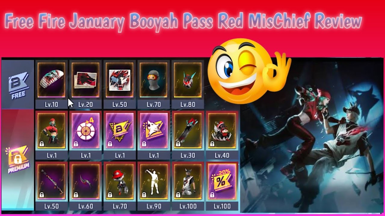 Free Fire January Booyah Pass:Red MisChief Review | Is It Worth Buying?