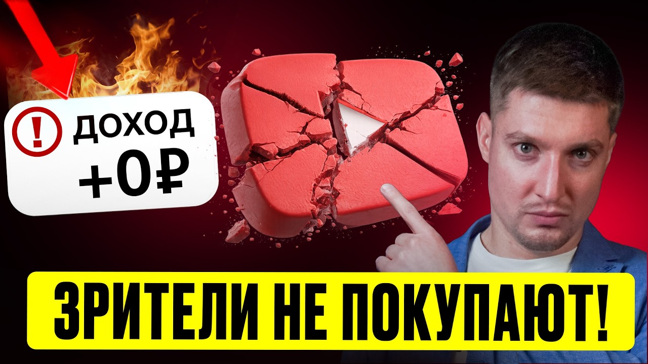 YOUTUBE НЕ ПРИНОСИТ ДОХОД?! Из-за этих 5 ошибок на ЮТУБ НЕТ ПРОДАЖ! Как превратить просмотры в доход