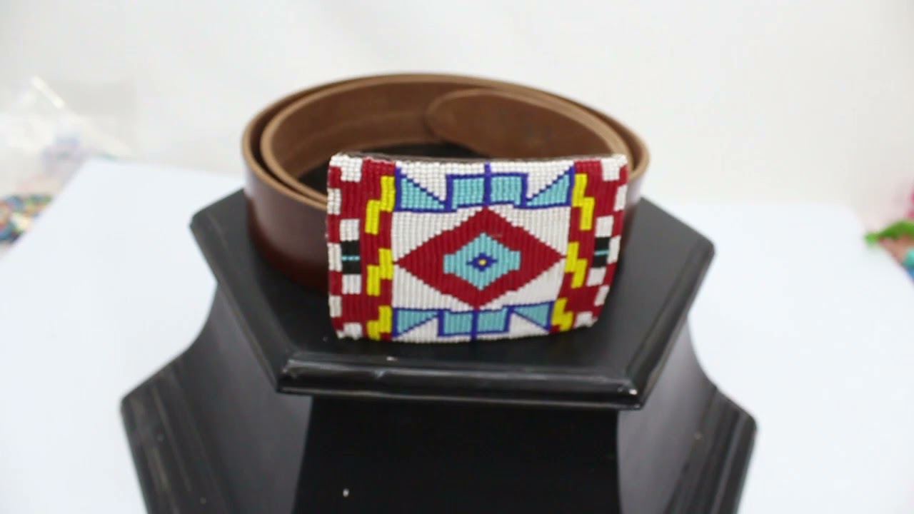 La Vivia - Beaded Belts Polished Leather& Bead Embroidery  Inspired by Native American Beadwork