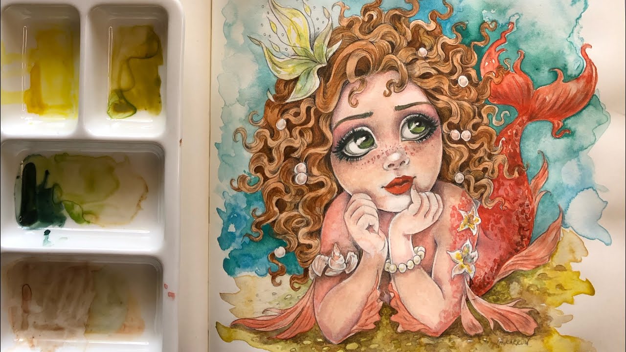 Painting with watercolors | Kuretake Gansai Tambi Art Nouveau