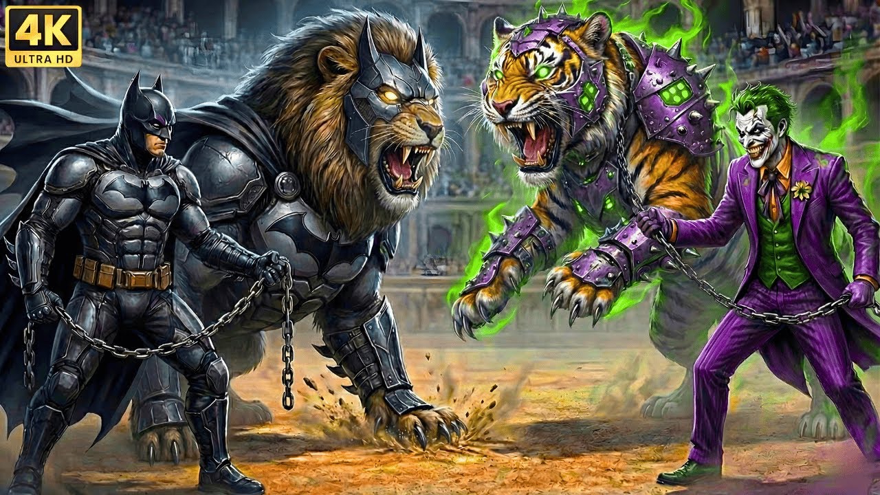 Legendary Batman Lion 🆚 Joker Tiger | Who Wins the Ultimate Arena Battle