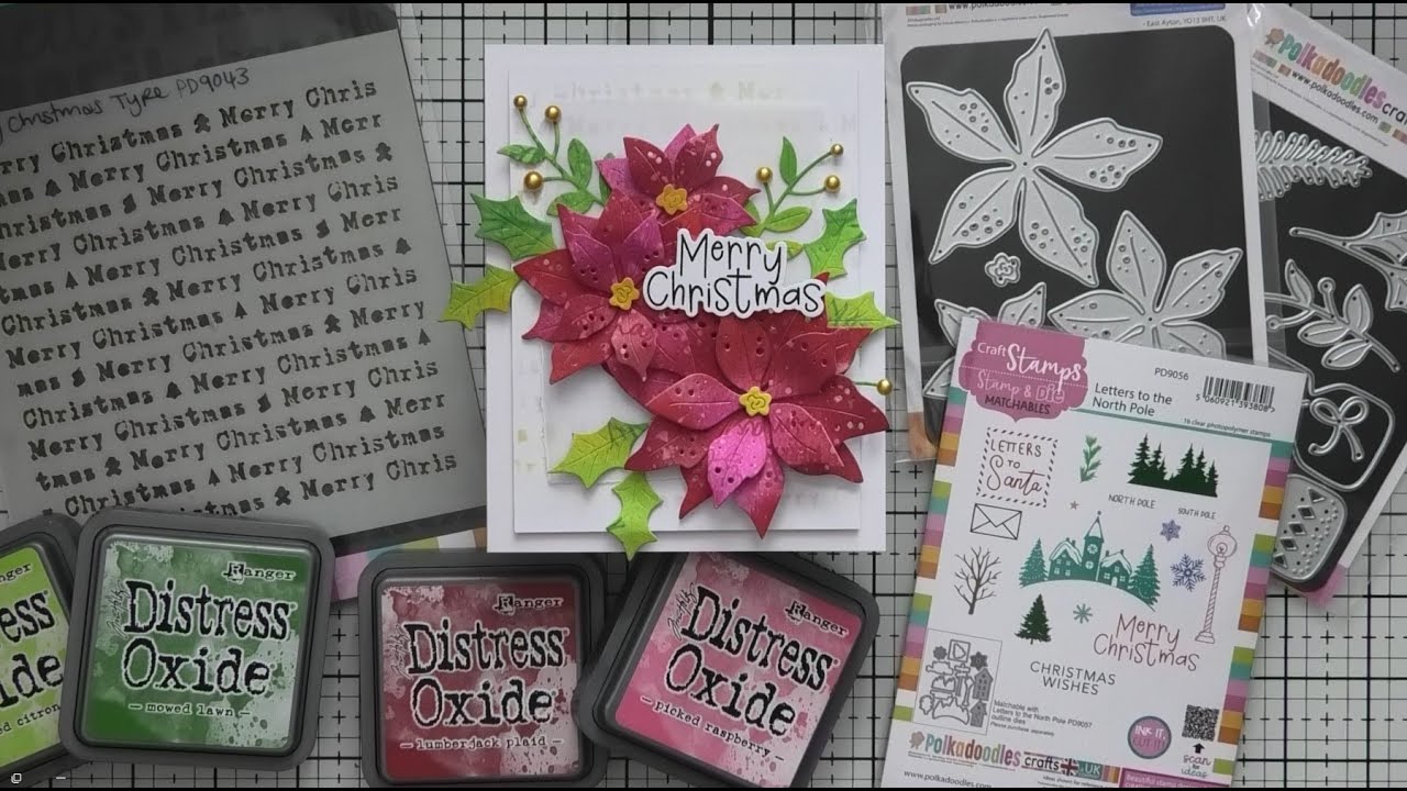 How to Make a Layered Poinsettia Christmas Holiday Card – Card Making Tutorial