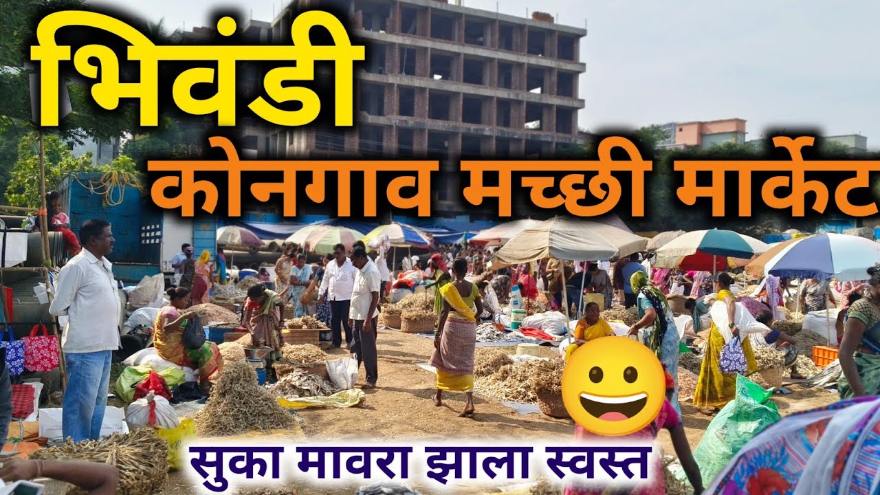 भिवंडी (कोनगाव) मंगळवारचा सुखी मासोळी बाजार / Wholesale Dry Fish Market / Kongaon Dry Fish Market 🦞🐠