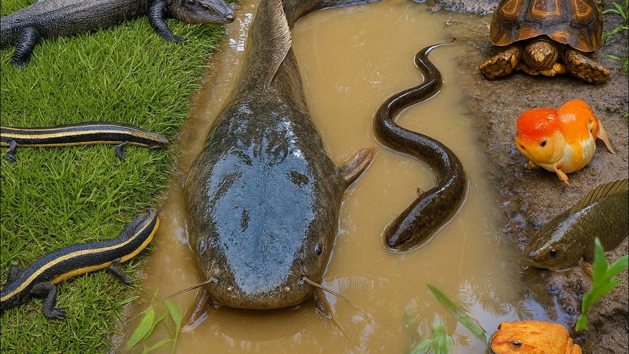 WOW! Giant Catfish Found in a Scary Deep Hole 😱