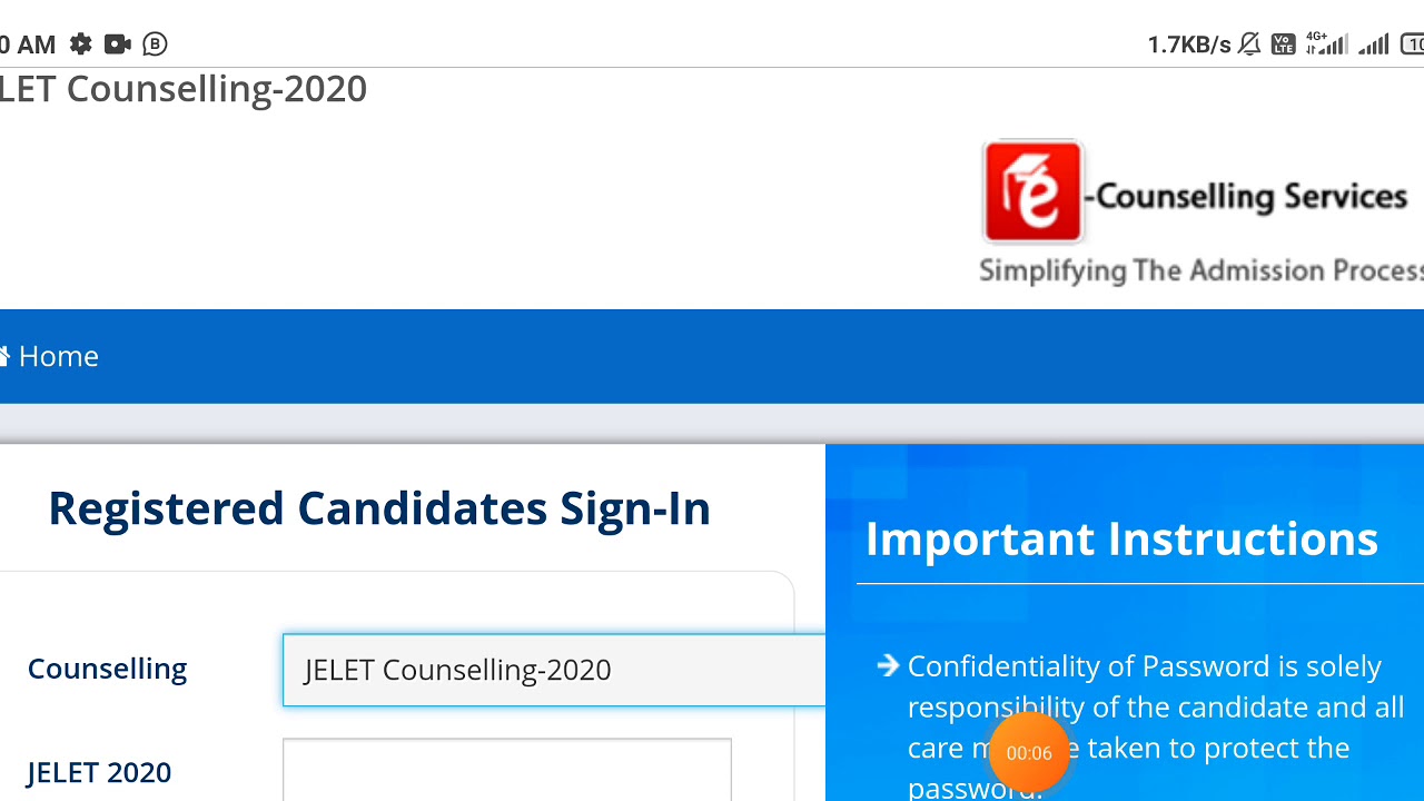 JELET COUNSELLING DIRECT LINK || APPLY NOW