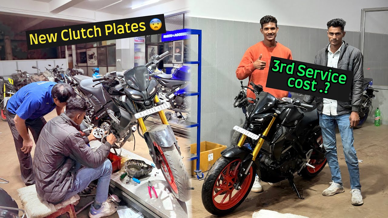 Yamaha MT15 3rd Service 😨|Apni Panther ki Clutch Plates Kharab Ho Gayi 💔| Complete details,Cost ?￼￼