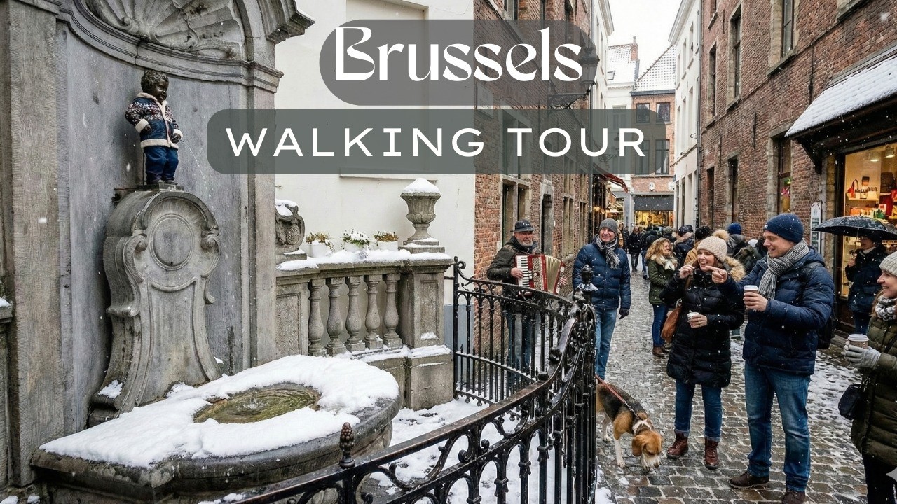 Brussels, Belgium Walking Tour 2026 🇧🇪: Snowy Winter Day 2026 [4K 60fps]
