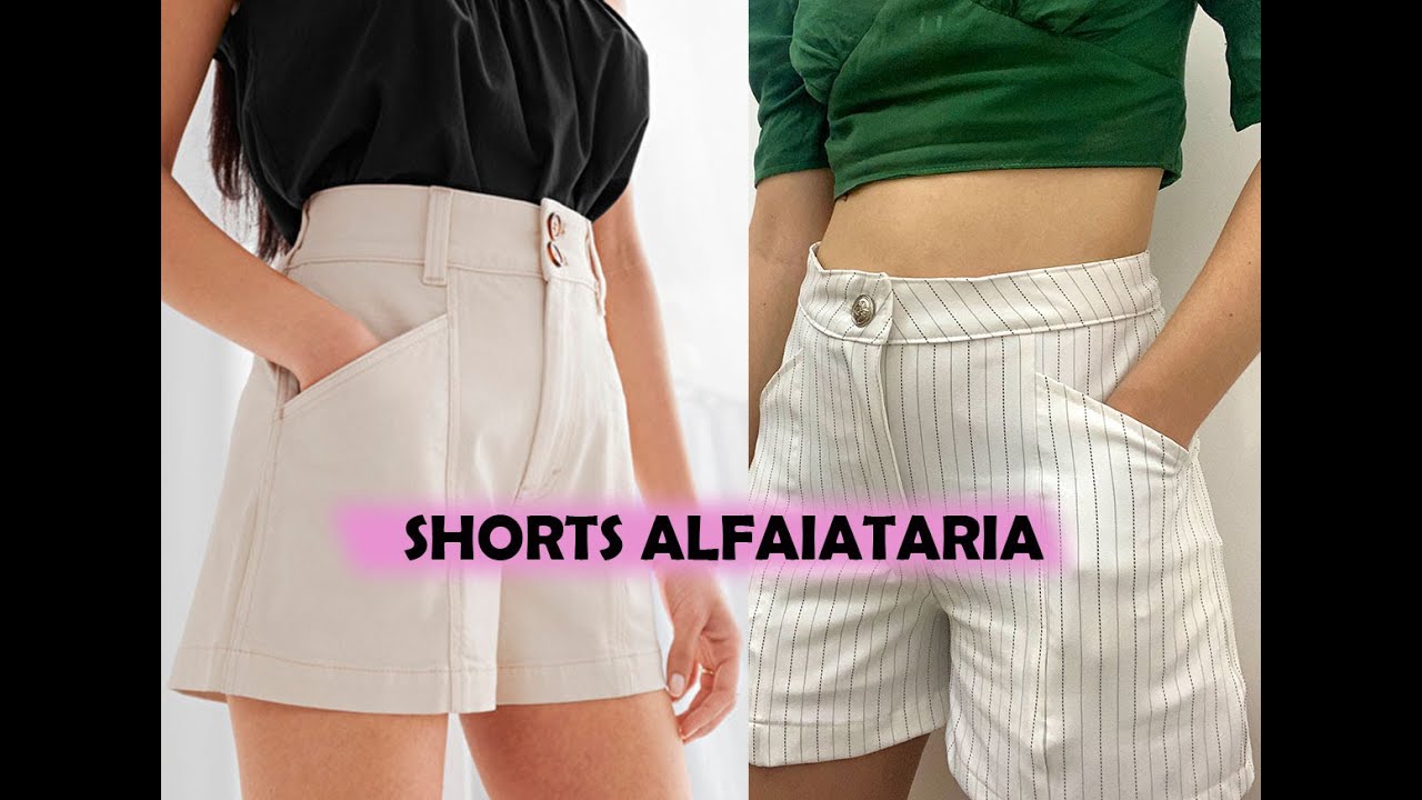 COSTURA SHORTS COM BOLSO EMBUTIDO NO RECORTE FRONTAL *ALFAIATARIA*