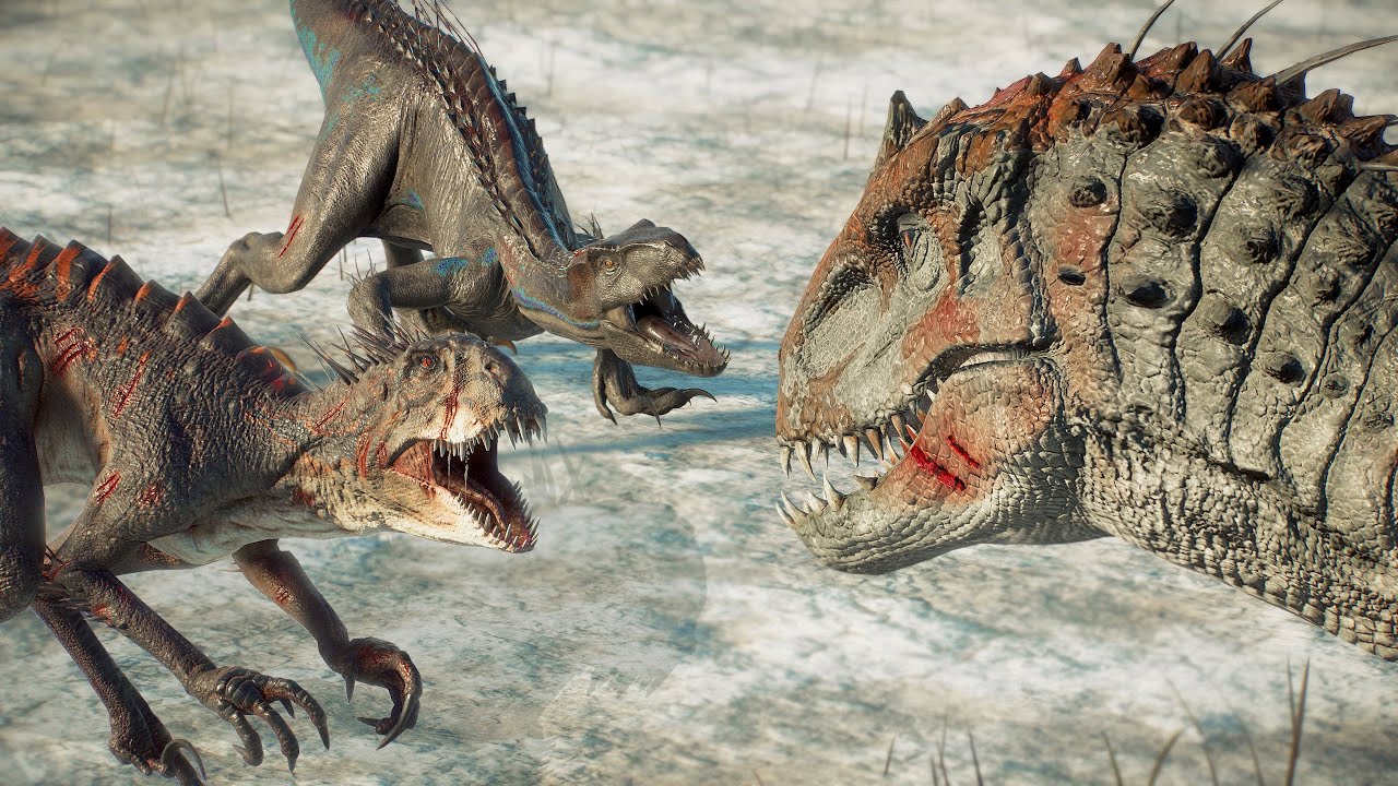СКОРПИОС РЕКС против ИНДОРАПТОРА против ИНДОМИНУСА РЕКСА — КОРОЛЕВСКАЯ БИТВА!! | Jurassic World E...