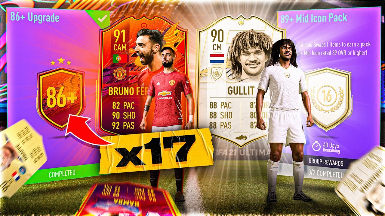 What do you get from 17 Guaranteed 86+ Player Upgrade Packs?