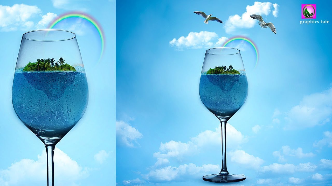 Glass Island - Photo Manipulation Tutorial In Photoshop - Photoshop CC