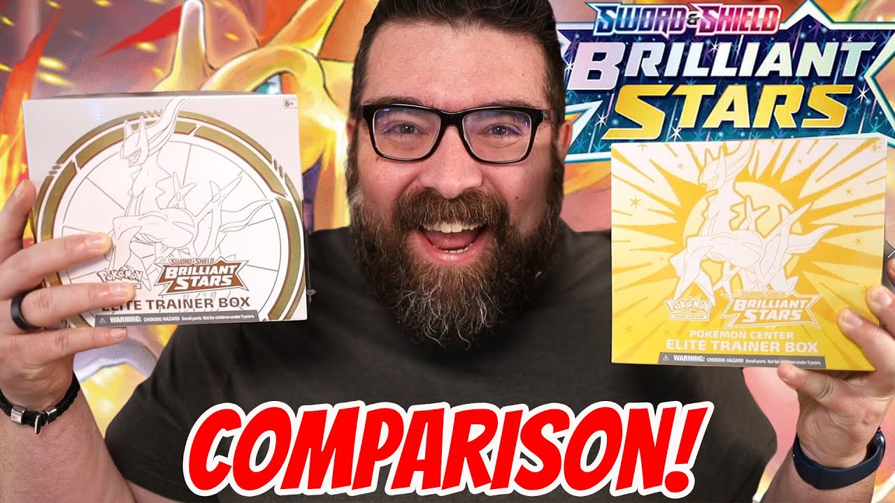 Regular vs Pokemon Center BRILLIANT STARS Elite Trainer Box Comparison