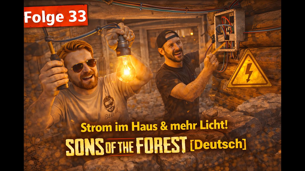 Folge 33: Es werde Licht! Erste Stromleitungen im Haus verlegt | Sons of the Forest [Deutsch]