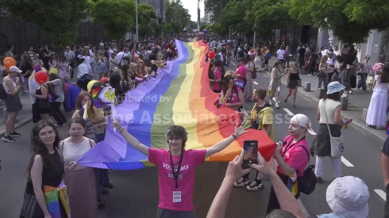 Tens of thousands take to the streets of Bucharest for pride parade