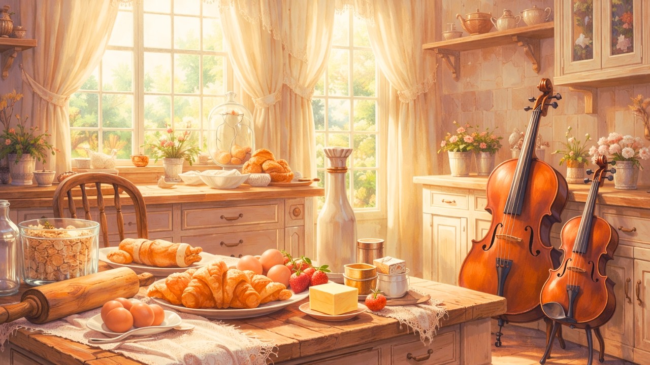 Listen While Baking 🥐 | Romantic Modern Classical Café Kitchen Ambience
