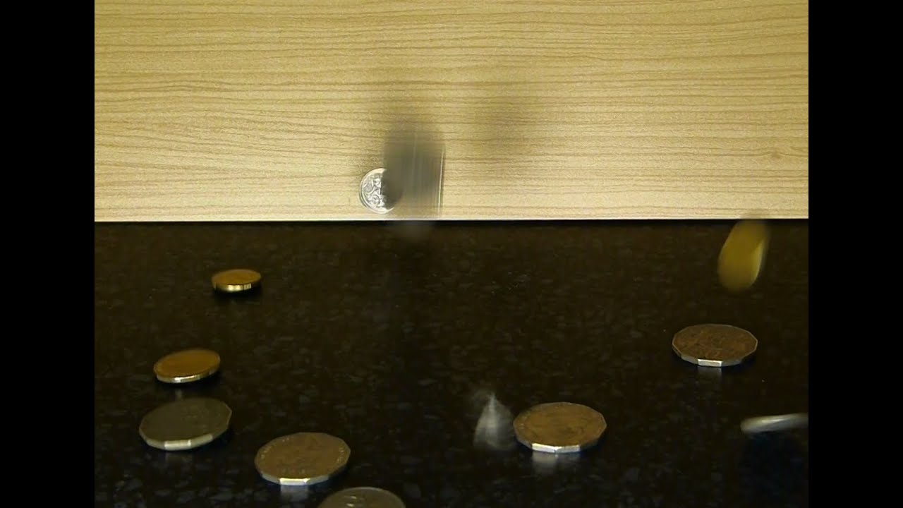 Money Coins Falling onto Counter, Sound Effect, with Video
