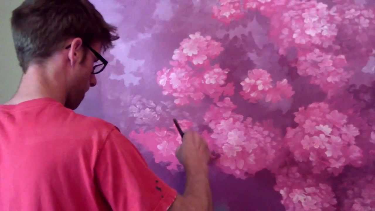 Painting A Cherry Blossom Tree - Mural Joe