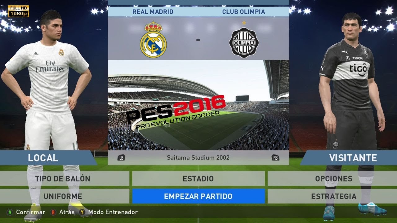 REAL MADRID VS OLIMPIA - PES 2016 | PC 1080p (relatos de Mariano Closs)⚽🏆