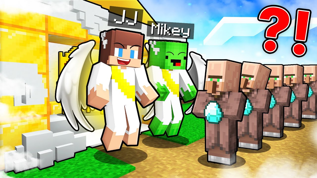 Gods Mikey and JJ Robbed Villagers in Minecraft (Maizen)