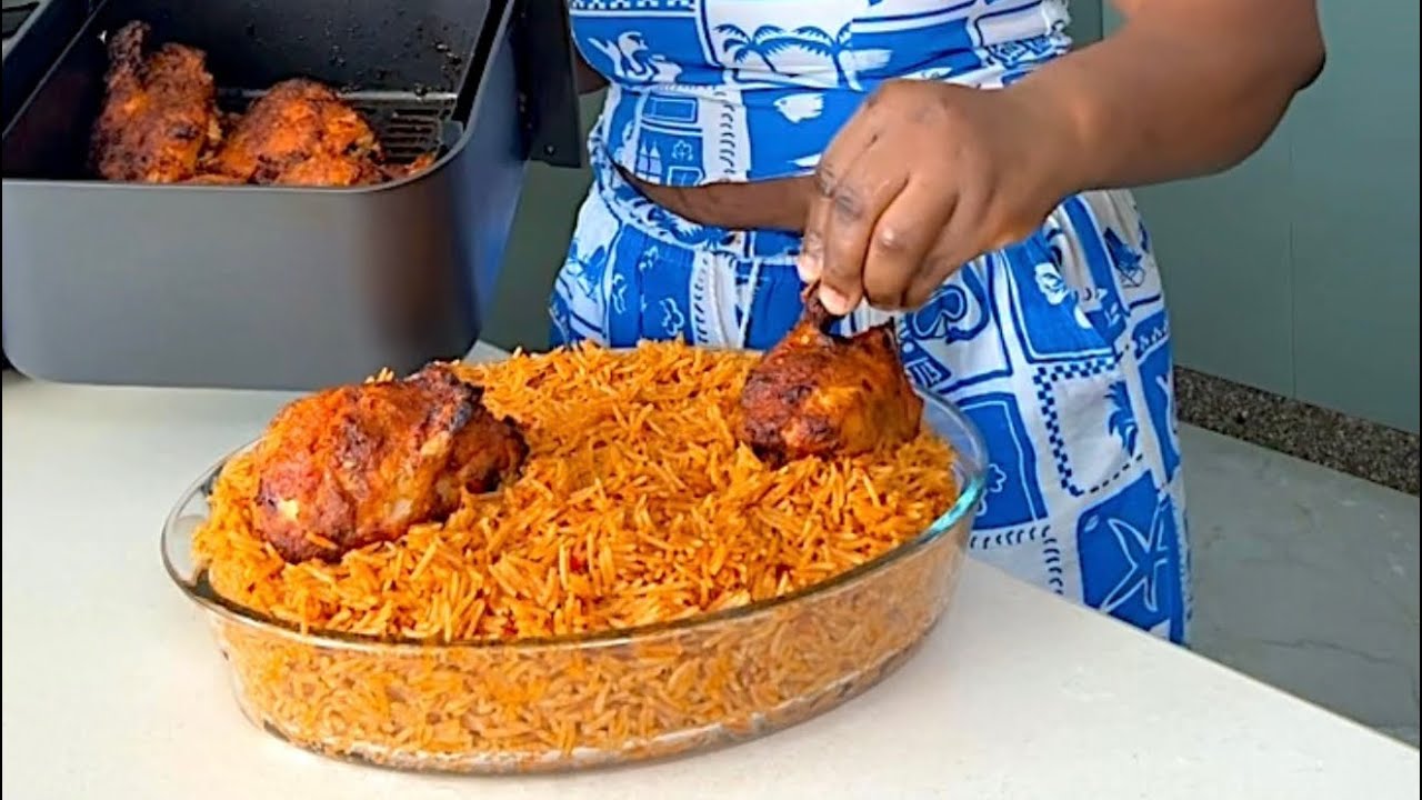 How to grilled chicken and jollof rice as a pro