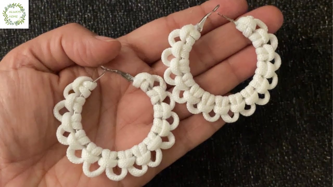 Macrame earrings | Macrame hoop earrings | DIY earrings | Boho earrings