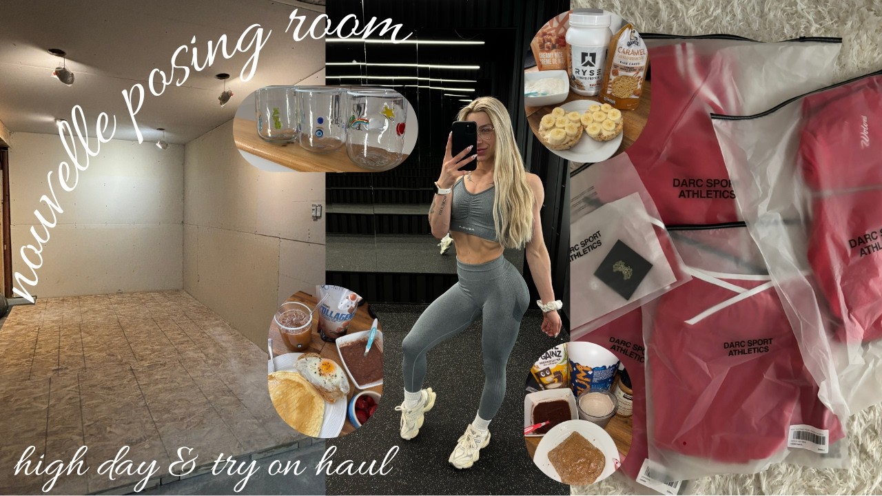 VLOG Try on haul Darc Sport| What i eat in a day +100g carbs| Salle de posing| Prep update