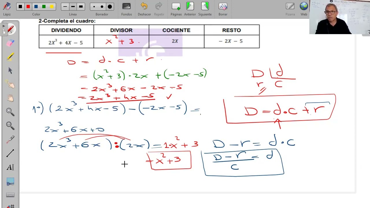 Expresiones algebraicas enteras, calculo de polinomios