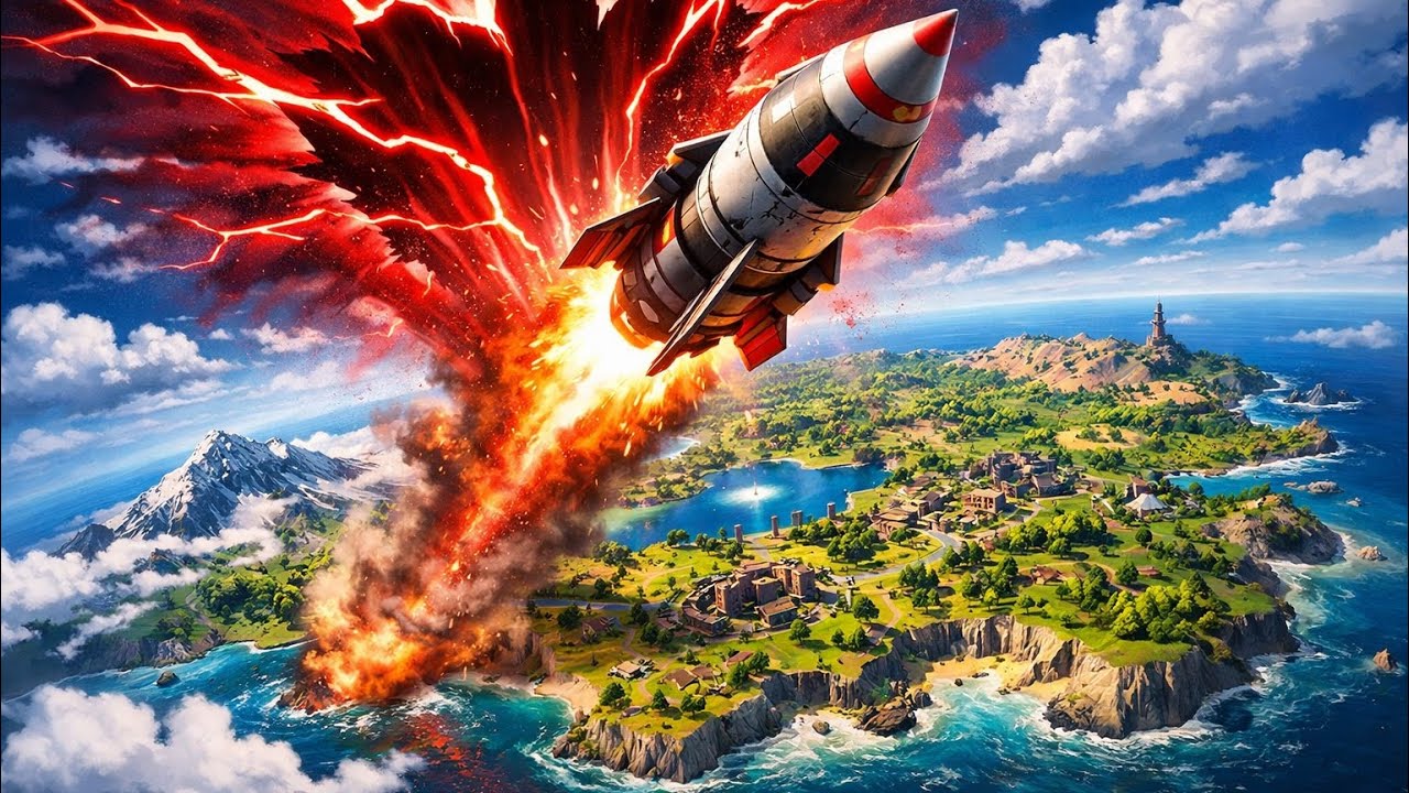 La fusée OG apparaît sur le battle royale (événement fortnite)