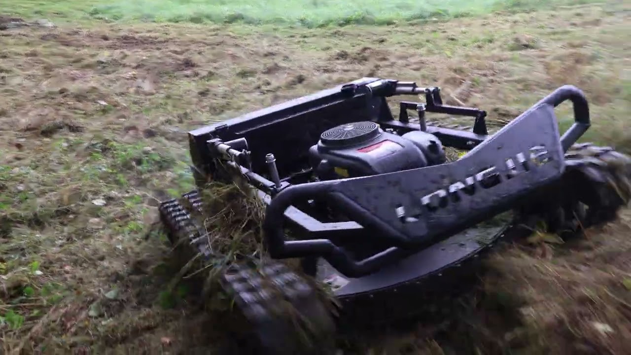 Gr8t Green Tank Robot Mows Forest Edge | Powerful Robotic Lawn Mower!!!