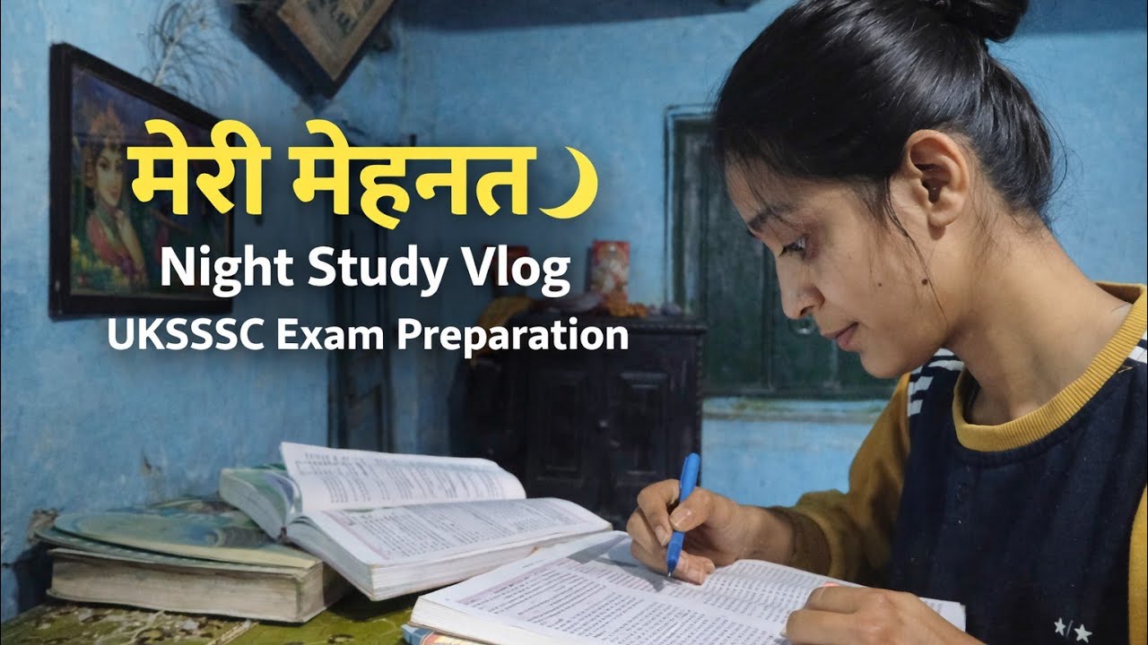 #Night study vlog 🌙|Uksssc exam preparation|Daily hard work 💪 ☺️